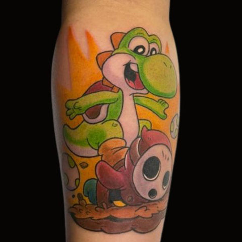 Video Game Tattoo Style Yoshi Tattoo Different Tattoo Styles