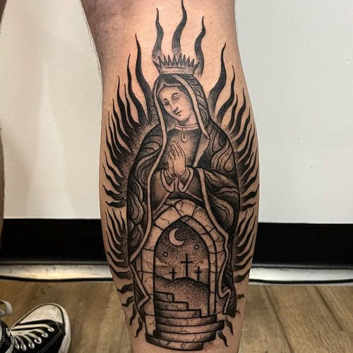 Virgin Mary Tattoo on Arm