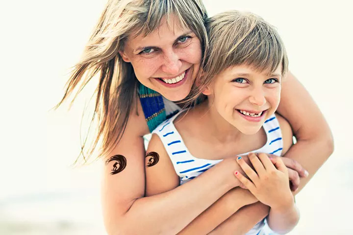 Waves and Surfboards Tattoo for Mom and Daughter