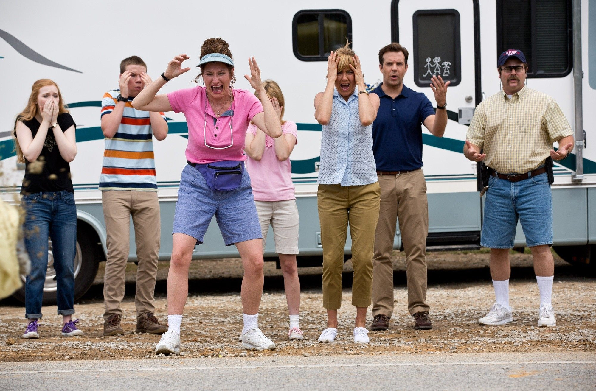 Molly C. Quinn, Will Poulter, Kathryn Hahn, Emma Roberts, Jennifer Aniston, Jason Sudeikis, and Nick Offerman, We