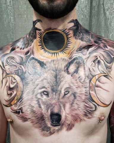 Werewolf Chest Tattoo Design