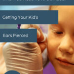 Close-up of ear piercing process with professional tools