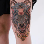 Wolf and Goat Tattoo for Men