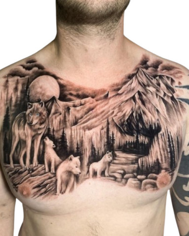 Wolf Den Tattoo for Men