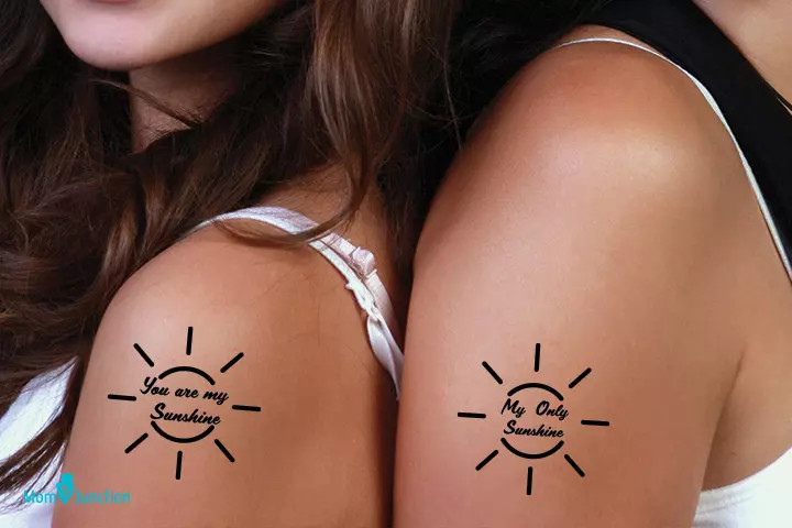 You are my sunshine mother-daughter tattoo, expressing unconditional love