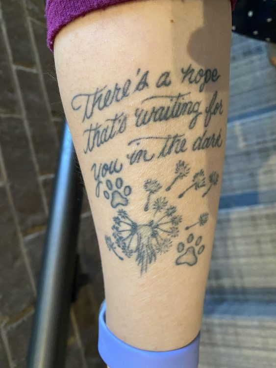 Tattoo with the words 