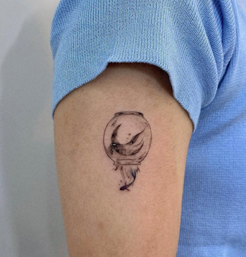 Pisces Zodiac Name Tattoo