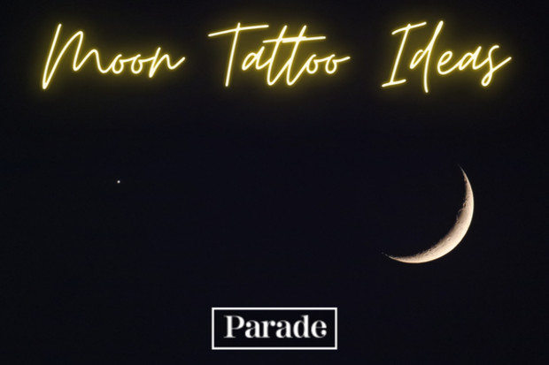 A classic half moon tattoo design featuring intricate shading and fine line work, embodying the concepts of balance and transition