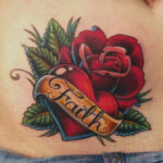 Traditional Heart Tattoo with Names - Classic and Bold