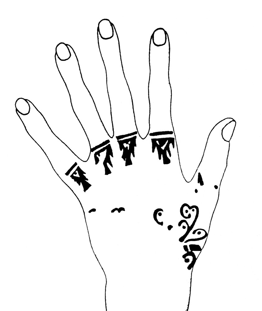 Tattoos found on the neck of a female Chiribaya Alta mummy, 1000 A.D.