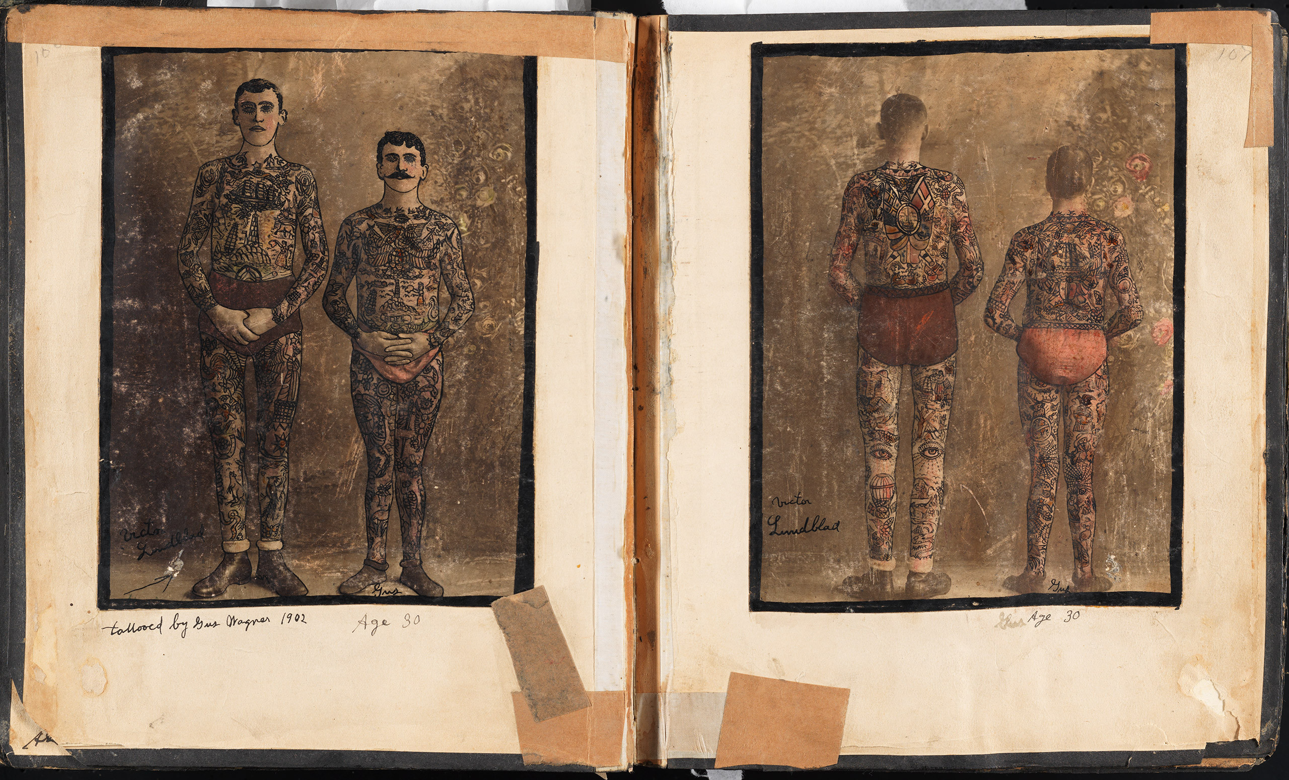 Sailors sporting traditional tattoos