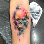 Watercolor Feather Tattoo on Shoulder