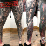 Biomechanical tattoo in progress