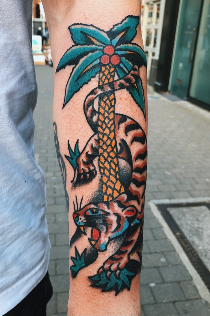 Traditional Snake Tattoo