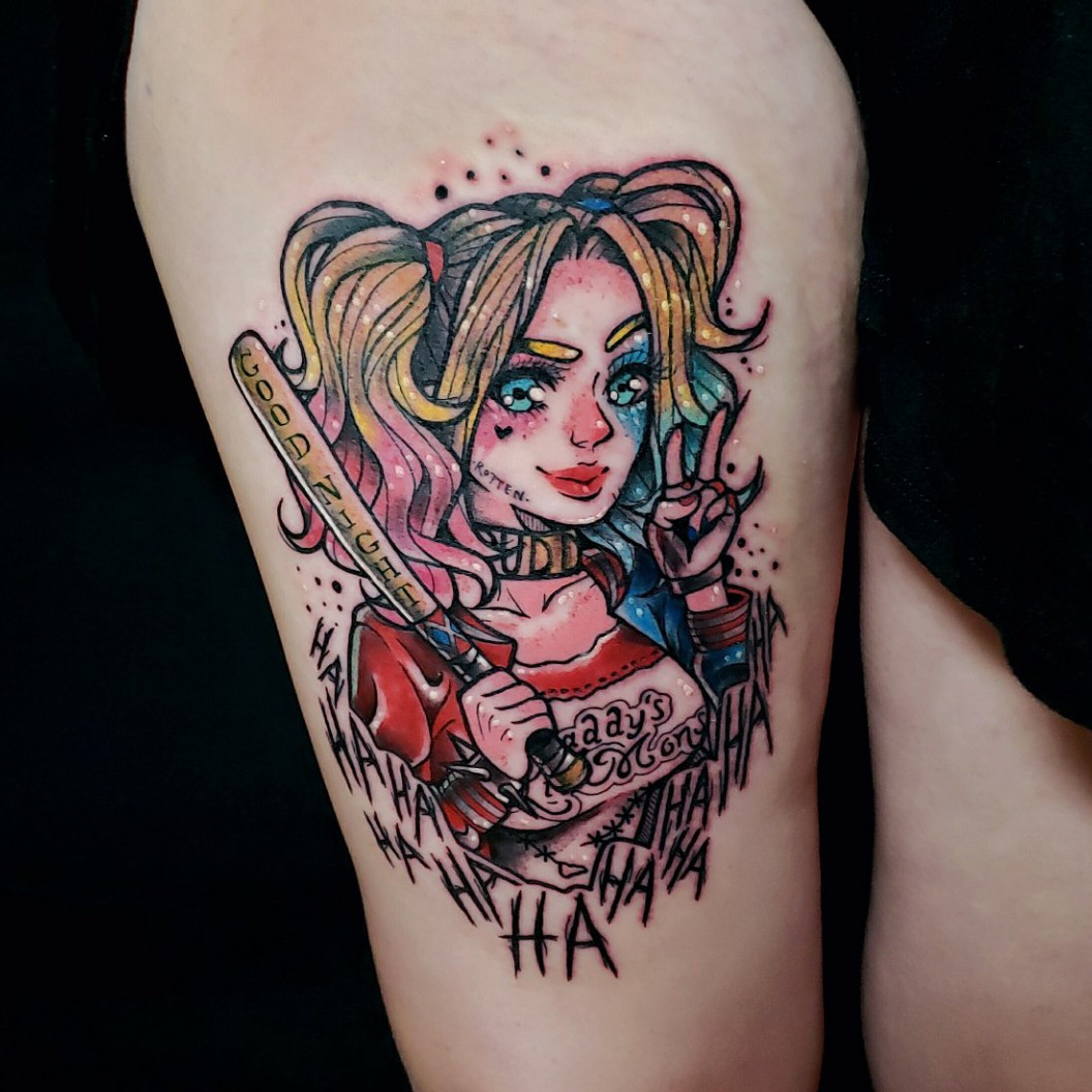 Harley Quinn in my style tattoo by Michelle Arrue