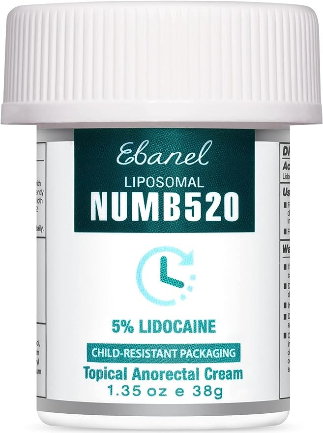 Ebanel Numb 520 Cream for Tattoos, effectively numbing skin with 5% lidocaine for up to 2 hours, reducing irritation and calming itching