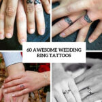 A minimalistic fine line tattoo around the ring finger showcases a discreet and elegant design