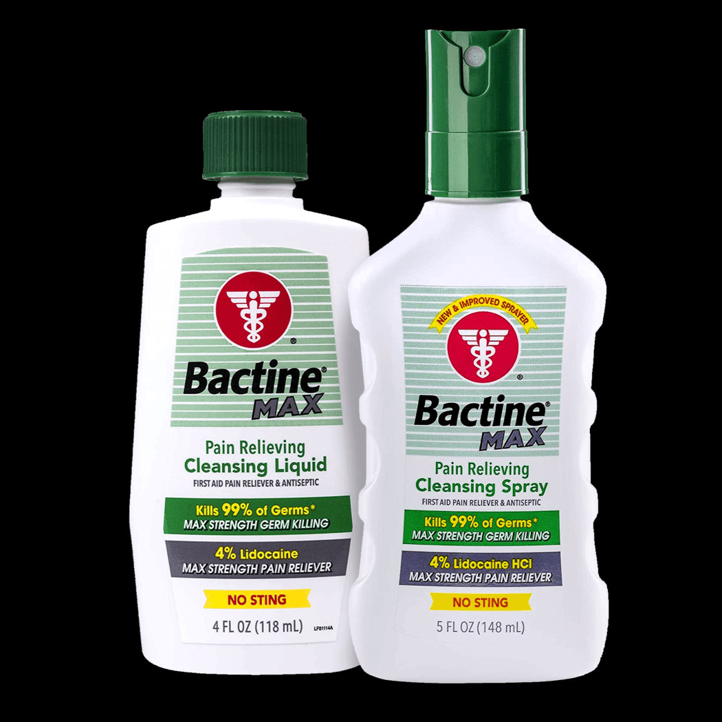 Bactine MAX Pain Relieving Cleansing Spray, effective antiseptic with 4% Lidocaine to relieve pain, itching, and promotes healing for minor cuts, scrapes, and burns