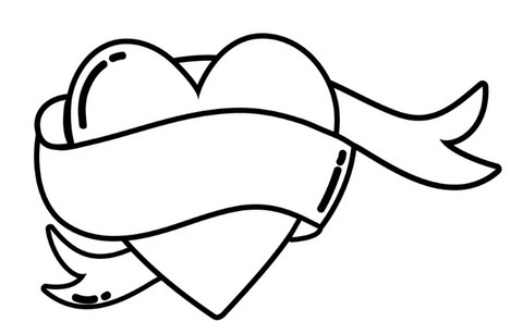 Traditional heart tattoo design
