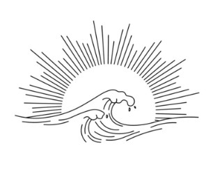 Simple sunrise tattoo design