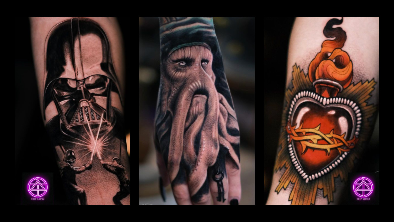 A black and gray realism tattoo by Trip Lopez