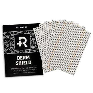Recovery Armor Derm Shield offers waterproof tattoo protection that prevents bacteria.
