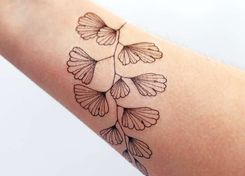 Image of a finished temporary tattoo, showcasing the result of a successful application