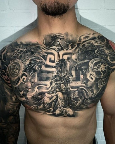 Aztec Chest Tattoo