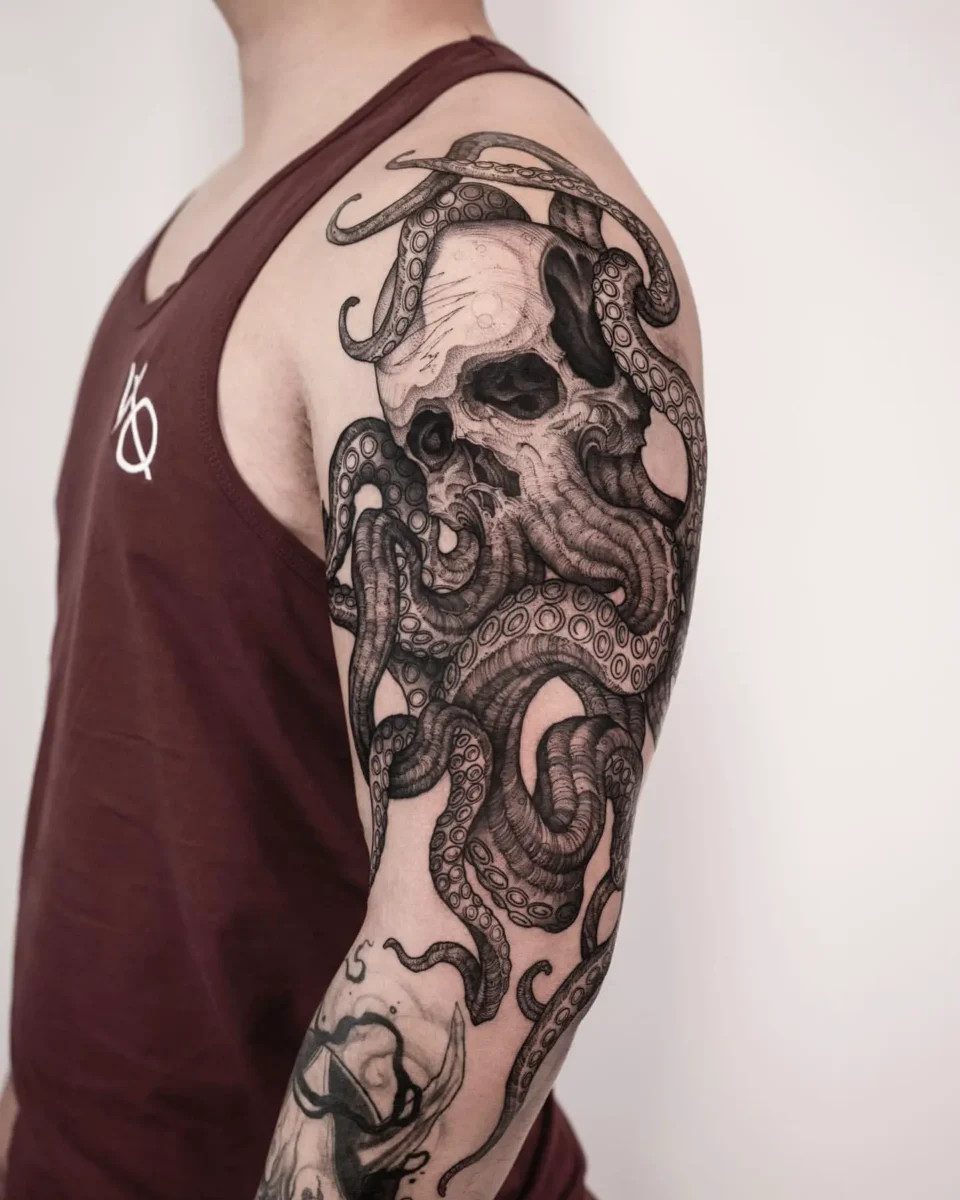 Back of Arm Octopus Tattoo