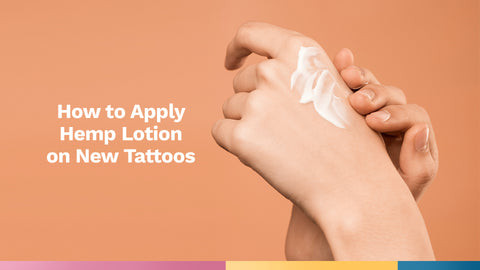 Applying hemp lotion on new tattoos