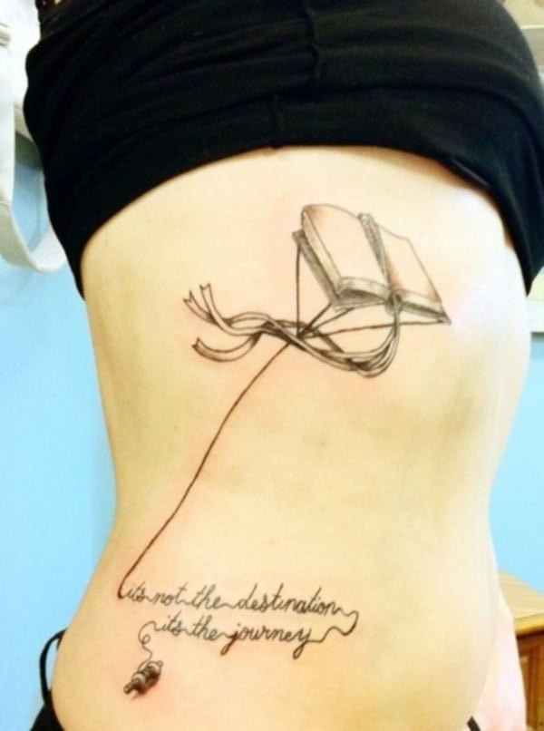 Tattoo design of book and reading