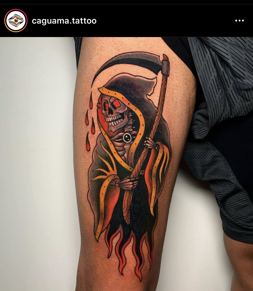 Grim reaper tattoo by Caguama