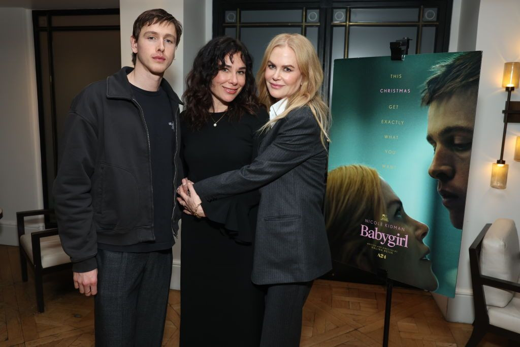 Nicole Kidman with the director and co-star of 'Babygirl', highlighting her dedication to supporting emerging talents in the industry.