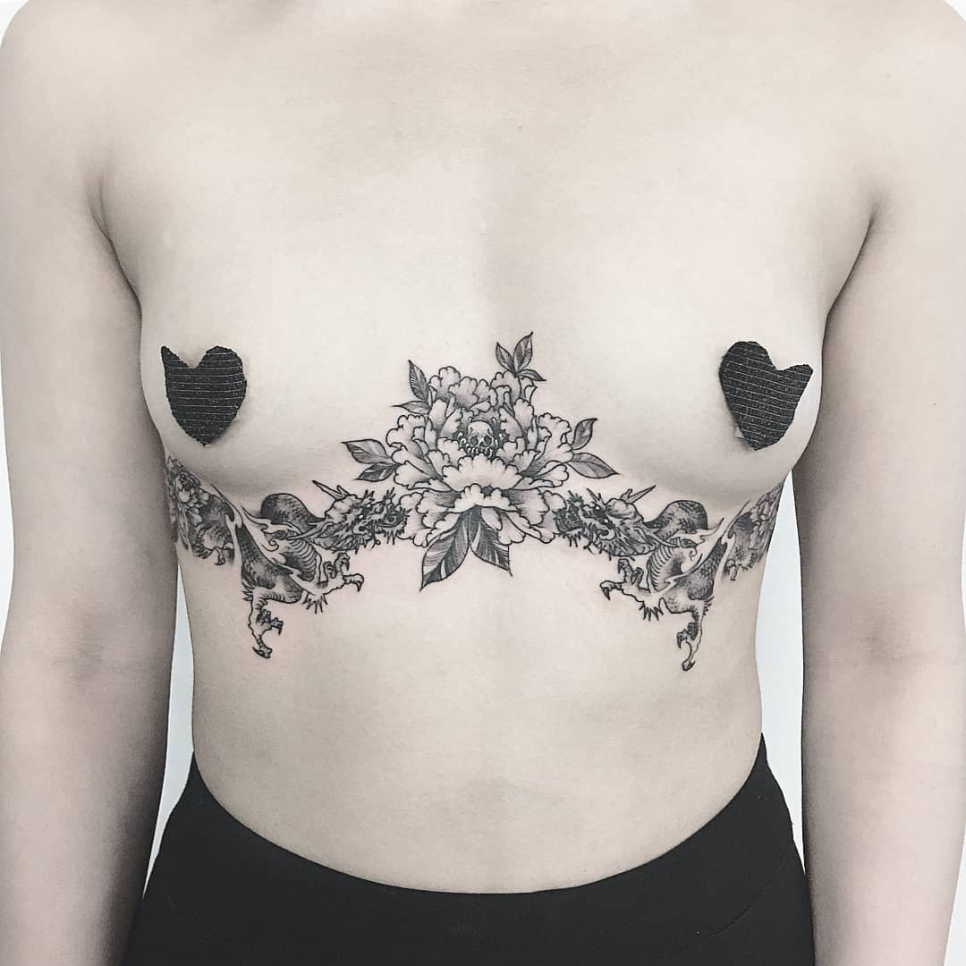 Sternum Tattoo Flowers