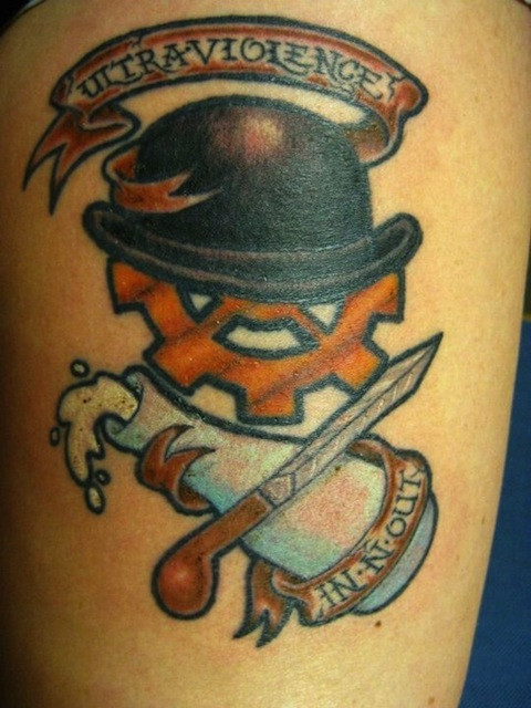 A Clockwork Orange tattoo showcasing modern tattoo evolution