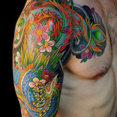 Colourful Upper Arm Tattoos