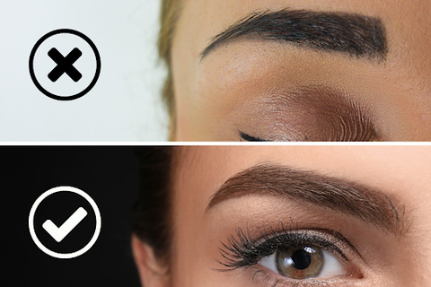 Comparison of good vs bad eyebrows