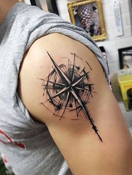 Compass Arm Tattoos for Men