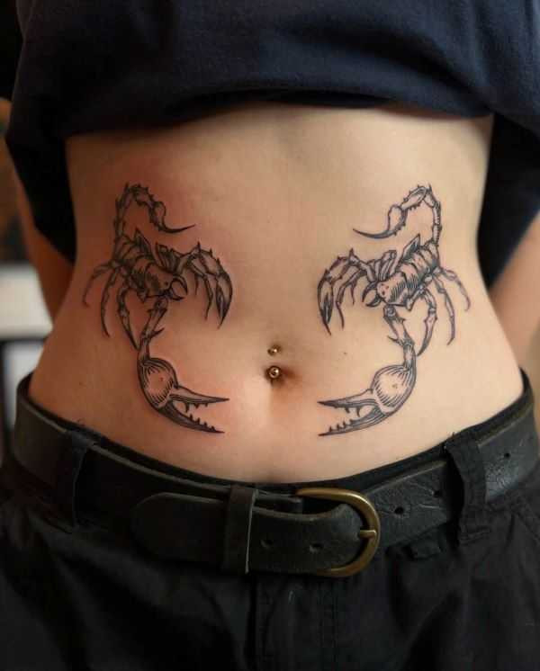 Double Scorpion Tattoo | vivian.tattoo 