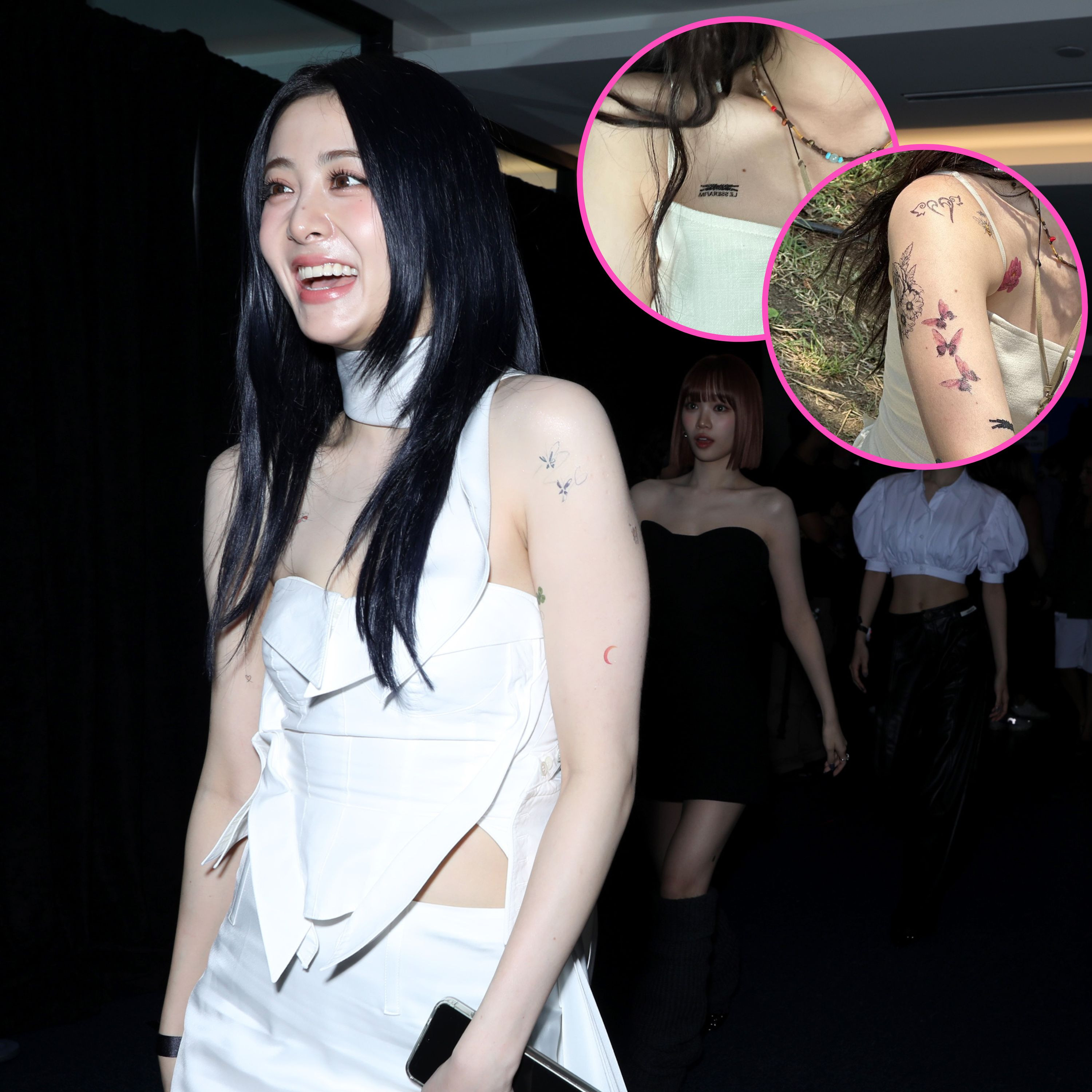 Yunjin's temporary tattoo sleeve at Weverse Con