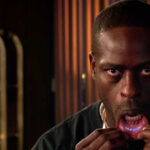 Wakandan lip tattoo