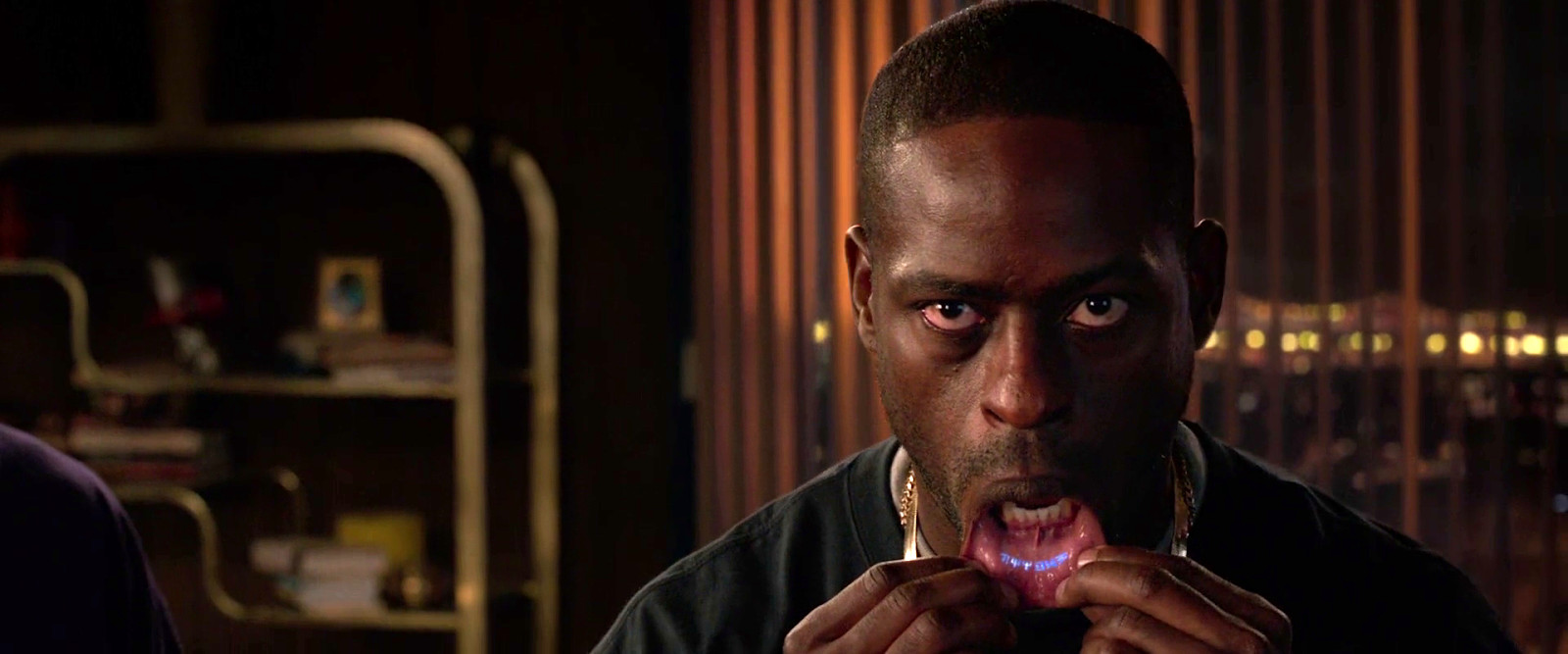 Wakandan lip tattoo