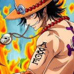 Ace D. Portgas proudly displays the Whitebeard Pirates' emblem on his back, symbolizing his unwavering loyalty and commitment to the crew.