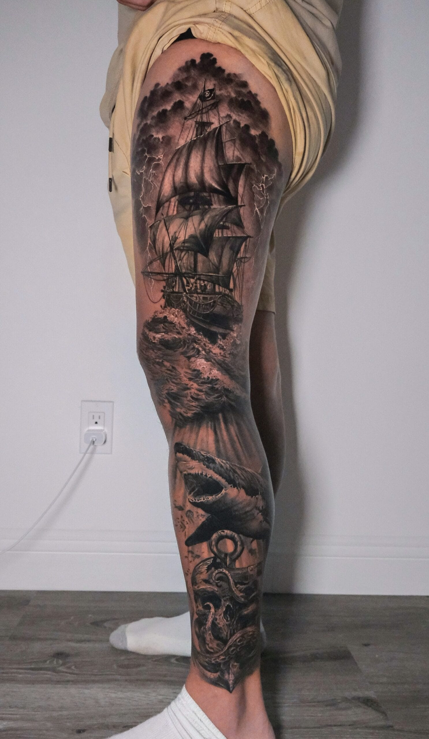 XXL B&amp;G Outer Leg Sleeve Tattoo Cost
