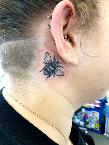 Behind the ear tattoo by Emily Louise on Rosie
