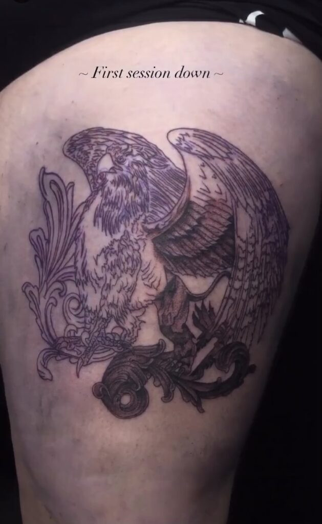 close up flower tattoo