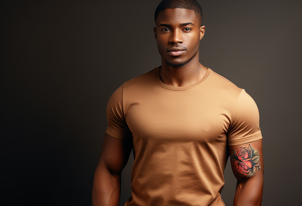 Flower tattoos on men