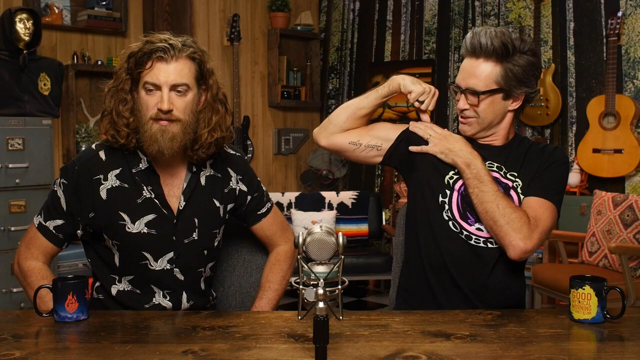 Rhett and Link discussing Rhett's tattoo