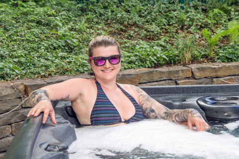 Person in a hot tub
