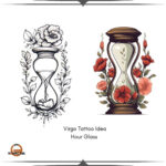 Intricate hourglass tattoo design symbolizing a Virgo's appreciation for time